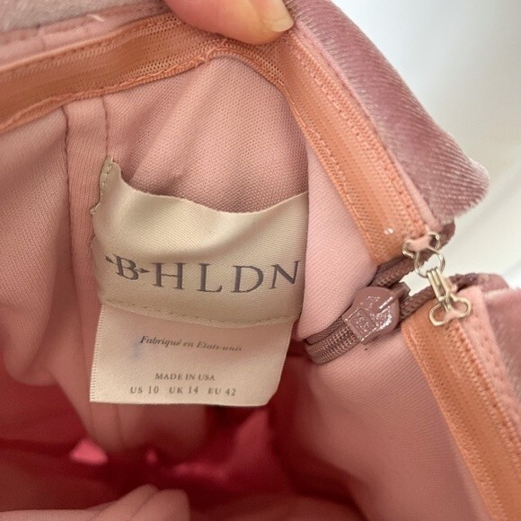 NWT! BHLDN "Fawn" Off Shoulder Velvet Maxi Dress with High Slit - Rose Color - Picture 6 of 10